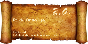 Rikk Orsolya névjegykártya